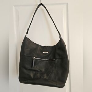 Roots Black Hobo Leather Shoulder Bag
